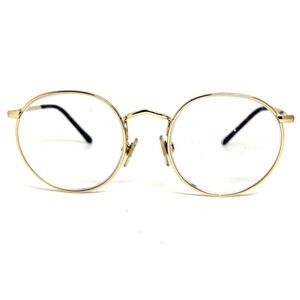 LensCrafters EC 1001 006 Gold Round Eyeglasses Frames 49-20-145 Tortoise Tips